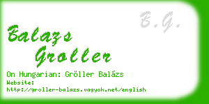 balazs groller business card
